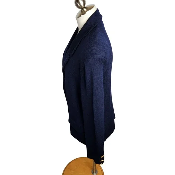 St. John Navy Blue Blazer with Gold Buttons - Picture 6 of 15